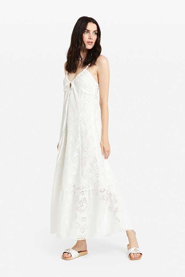 Long Dress With Broderie Anglaise