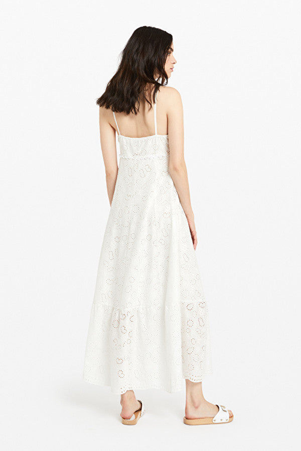 Long Dress With Broderie Anglaise